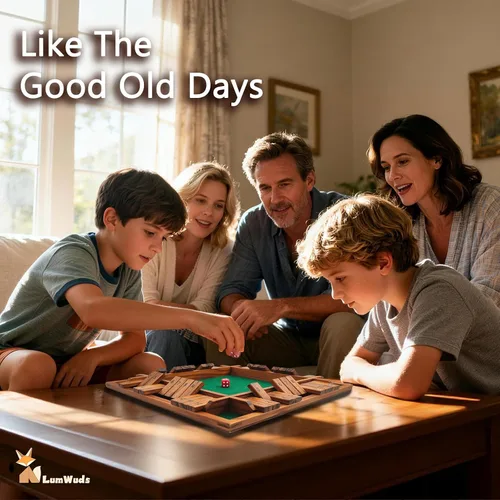 Miniatura 8 de Shut The Box Game Tablero de madera (13.78 pulgadas) para 1-4 jugadores, juegos de dados familiares para adultos con 12 dados, aprendizaje educativo