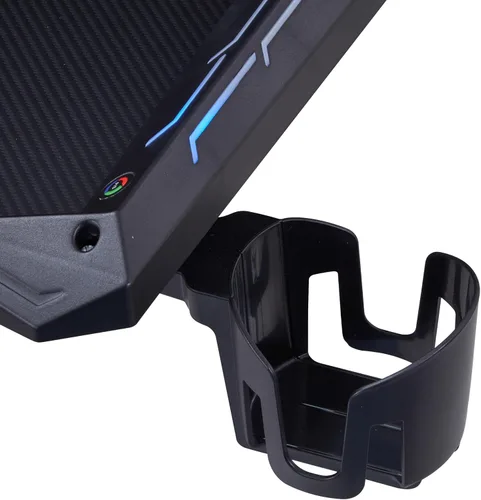 Miniatura 21 de Homes: Inside + Out Kindira - Escritorio moderno de acero para juegos con puertos USB, alfombrilla de mouse de PC y portavasos giratorio