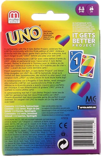 Miniatura 3 de Mattel Games Juego de cartas UNO Play with Pride con 112 cartas e instrucciones, ideal para edades de 7 años en adelante