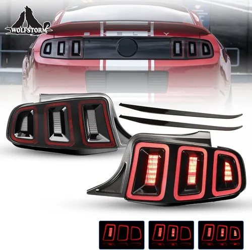 WOLFSTORM Luz Trasera LED Compatible con Ford Mustang 2010 2011 2012 2013 2014 con Diseño de Luz de Giro Dinámico, Reemplazo de Luz Trasera para