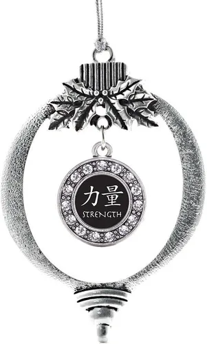 Miniatura 157 de Inspired Silver - Twin One - Adorno festivo de Navidad de plata - Adorno festivo de árbol de Navidad con dije de círculo y circonita cúbica