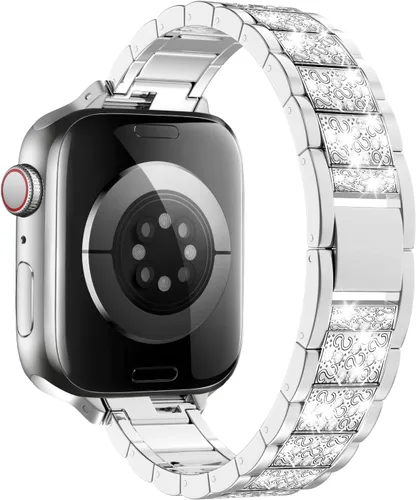 Miniatura 16 de MoKo Banda delgada compatible con Apple Watch Band Ultra3/2/1 49mm/Series 11/10/9/8/7/6/5/4/3/2/1/SE3/SE2/SE 46/45/44/42/41/40/38mm, correa de metal