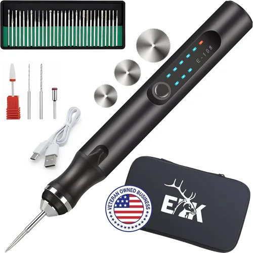 ELK Bolígrafo Personalizador de Grabado para Todos los Materiales - Recargable, Inalámbrico y Amigable para Principiantes - Graba 50+ Superficies -