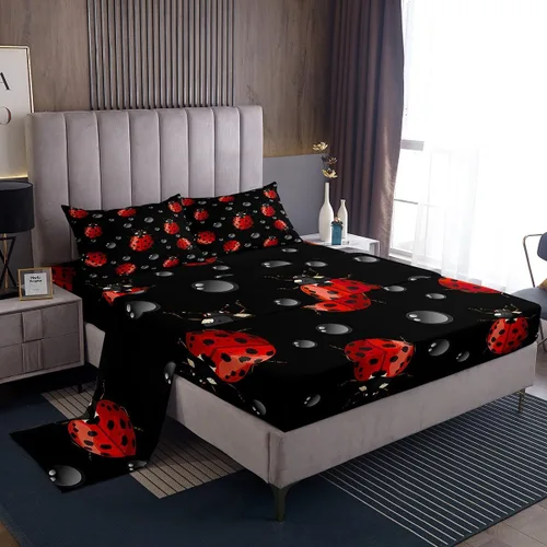 Miniatura 16 de Erosebridal Sábana bajera ajustable de fuego negro y amarillo, tamaño individual, juego de sábanas de llama de desastre natural para niños