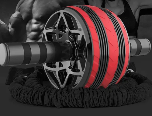 Miniatura 8 de Rodillo de rueda AB, rueda de ejercicios abdominales de fitness, rodillo de entrenamiento de fuerza, 11.2 pulgadas de ancho Rojo
