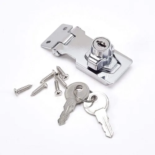 Miniatura 2 de MroMax Cerradura de cerrojo con llave de 3.07 x 1.38 pulgadas, perilla giratoria con llave, cerradura de cerrojo de bloqueo con llave para puertas