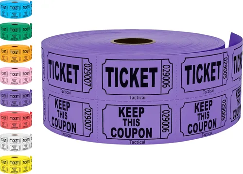Miniatura 7 de 1000 boletos Tacticai para rifa, azul (1 de 8 colores), rollo doble, boleto para eventos, entradas, premio de clase, recaudación de fondos y premios