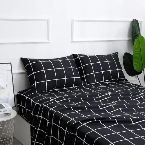 Miniatura 17 de Juego de sábanas de cama de 4 piezas - Tamaño completo - Juego de sábanas de cama de microfibra suave y duradera, bolsillo profundo, resistente a
