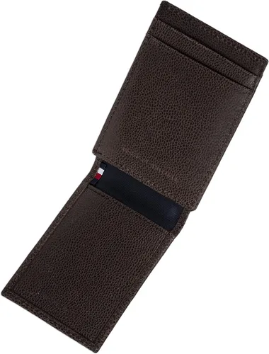 Miniatura 2 de Tommy Hilfiger Cartera delgada de cuero con bolsillo frontal para hombre, Negro