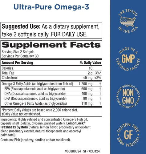 Miniatura 3 de Purity Products Kit - Aceite de pescado ultra puro D + Omega-3 avanzado de Advanced D está repleto de vitamina D, vitamina K2, zinc, citrato