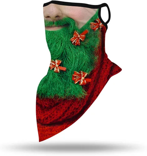 Miniatura 3 de GLUDEAR Máscara facial fea de Papá Noel, reutilizable, lavable, para el cuello, polaina para las orejas