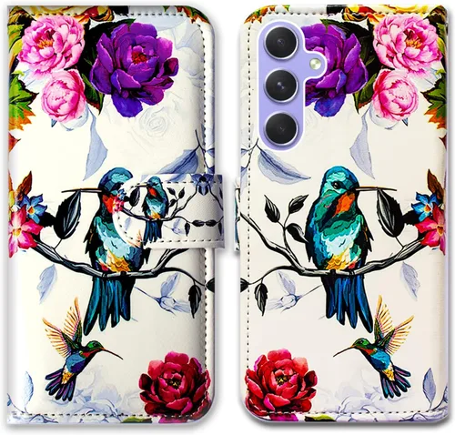 Miniatura 30 de Bcov Funda para Galaxy A54, diseño de pájaro negro y verde con tapa para teléfono con ranura para tarjeta y soporte para Samsung Galaxy A54 5G