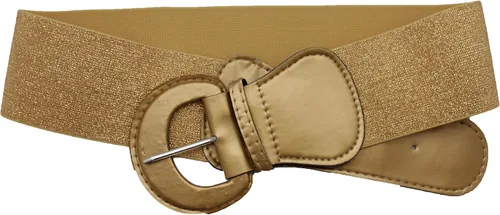 Miniatura 5 de TFJ - Cinturón ancho para mujer, cintura elástica, cintura alta, color dorado, hebilla grande