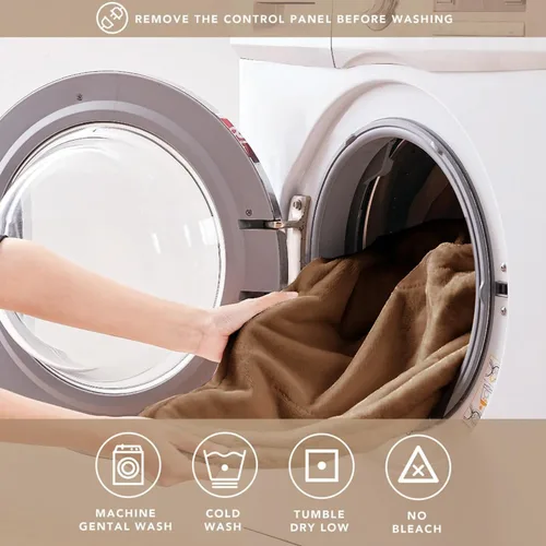 Miniatura 6 de Manta eléctrica Sherpa suave de doble control, tamaño King, mantas calefactoras Lavable 1-10 horas de apagado automático doble zona, 6 ajustes
