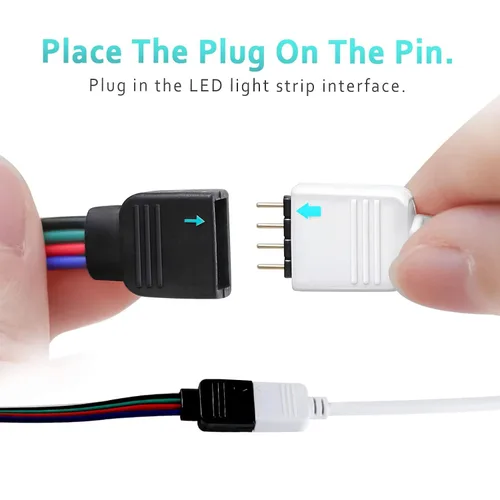 Miniatura 2 de Extensión de cable Nelyeqwo RGB de 4 pines para tira de luz LED
