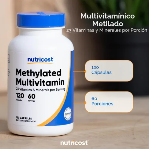 Miniatura 6 de Nutricost Multivitamínico metilado 120 cápsulas, 60 porciones - 23 vitaminas y minerales por porción