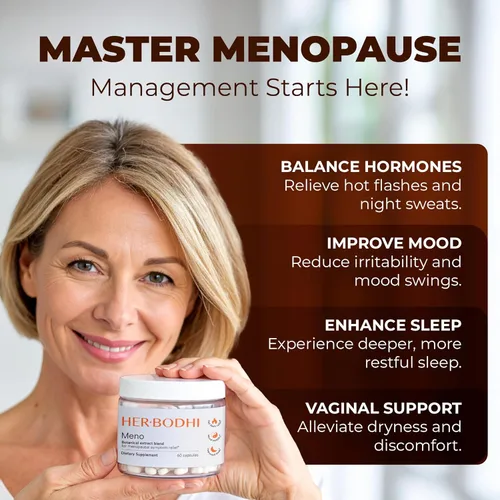 Miniatura 3 de Her Bodhi Meno - Equilibrio Hormonal para la Menopausia para Mujeres, Suplemento de Isoflavonas de Estrógeno y Soja para la Menopausia para Mujeres