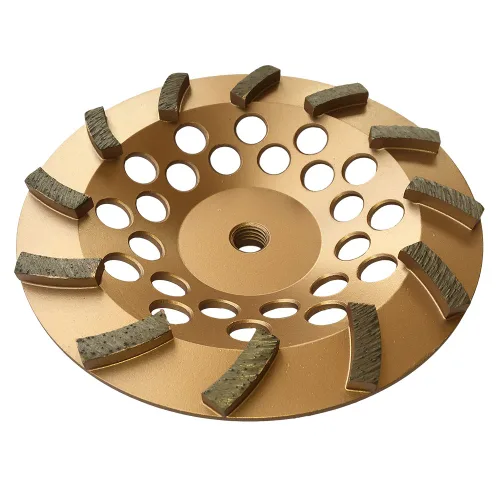Miniatura 12 de Ruedas de molienda de diamante de 5 pulgadas para hormigón o mampostería, 18 segmentos turbo, grano #30/40, unión media, eje de 5/8"-11
