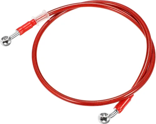 Miniatura 10 de X AUTOHAUX 25.6 in 25.59" Longitud 0.394 in ID motocicleta hidráulico freno manguera tubo tubo 28° 0° acero inoxidable trenzado cable para ATV