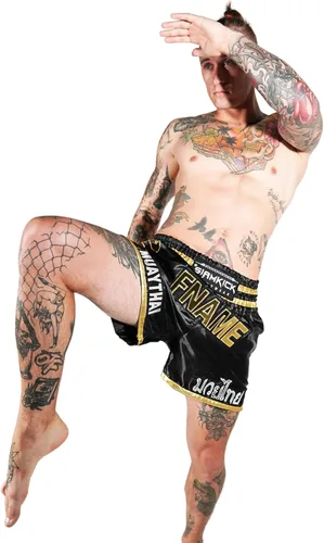 Miniatura 4 de SIAMKICK Pantalones cortos de Muay Thai personalizados para hombres y mujeres, con nombre personalizado, boxeo, kickboxing, trajes de lucha retro