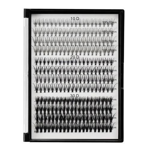 Miniatura 6 de Bodermincer Extensión de pestañas 240 piezas C Curl 10D/20D Cluster 8/9/10/11/12mm, 10/11/12/13/14mm, 12/13/14/15/16mm mezcladas, pestañas postizas