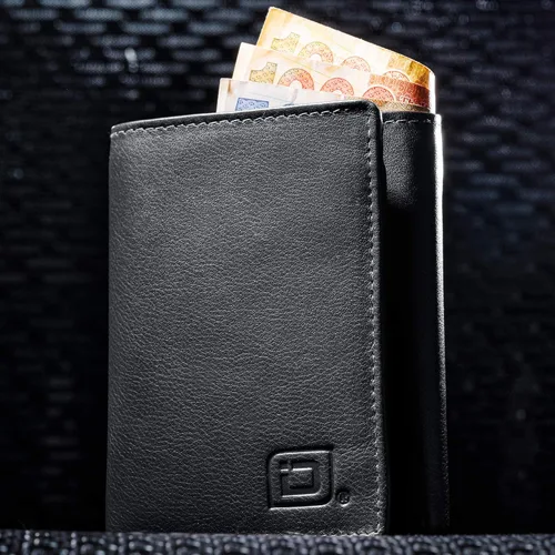 Miniatura 3 de Billetera triple de 8 compartimientos bloqueadora de RFID con espacio para identificación - Cuero auténtico - Billeteras bloqueadoras de RFID