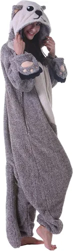 Miniatura 4 de DarkCom Pijama de una pieza de animal para mujer y hombre, disfraz de Halloween, ropa de dormir de Navidad
