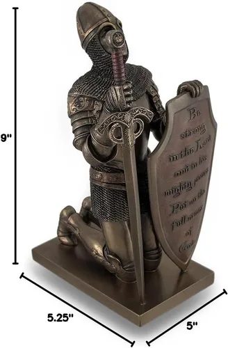 Miniatura 2 de Veronese Design Caballero Templario Be Strong in The Lord - Estatua con acabado de bronce