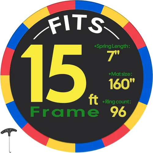 Miniatura 10 de AW Trampoline Mat & Pad Replacement Kit with 96V-Ring Fits 15 ft Trampoline Frame