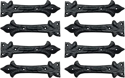 Miniatura 6 de Adonai Hardware Adonijah Bisagra falsa de aluminio para montaje frontal (6.5" x 12 Pack, Negro mate) para puertas de granero, puertas, armarios