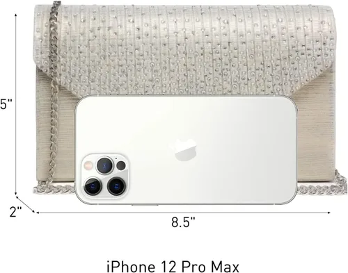 Miniatura 4 de Dasein Bolso de mano con satén satinado para mujer, tipo embrague, para noche, bandolera, bolsos, fiesta, graduación, boda, sobre