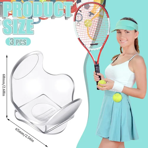 Miniatura 2 de Soulchen 3 piezas de tenis para pelota de tenis, soporte de clip de cintura, bolsillo de bola, soporte de clip de cintura ABS, equipo deportivo