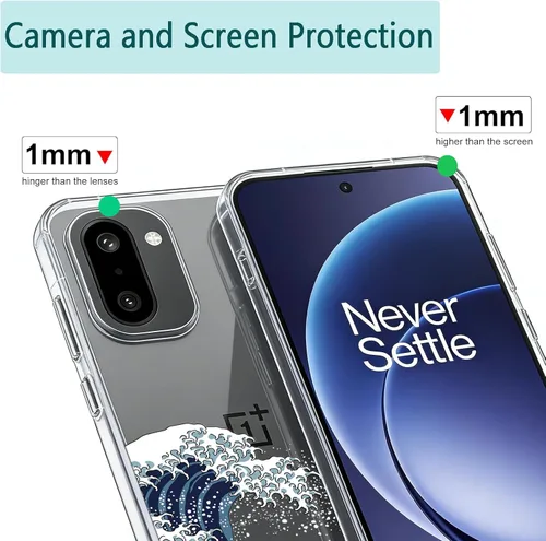 Miniatura 2 de Unov Funda compatible con OnePlus 15R 5G transparente con diseño de TPU suave absorción de golpes, diseño delgado en relieve, cubierta trasera great