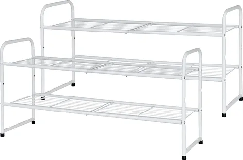 Miniatura 8 de SUFAUY - Estante para zapatos apilable de 2 niveles, zapatero para entrada, con gran capacidad, organizador de calzado para dormitorio, rejilla