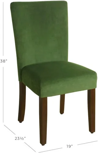 Miniatura 215 de Homepop Silla de comedor con detalles festoneados, sillas de comedor Parsons tapizadas, muebles decorativos para el hogar, tejido gris claro