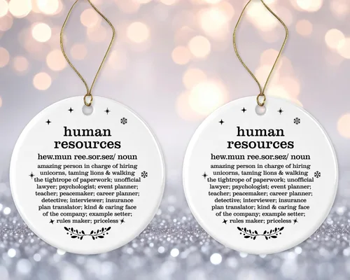 Miniatura 3 de Adorno de Navidad de recursos humanos, regalo de diccionario de definición, mejor HR nunca, regalo de jubilación, impreso en un lado