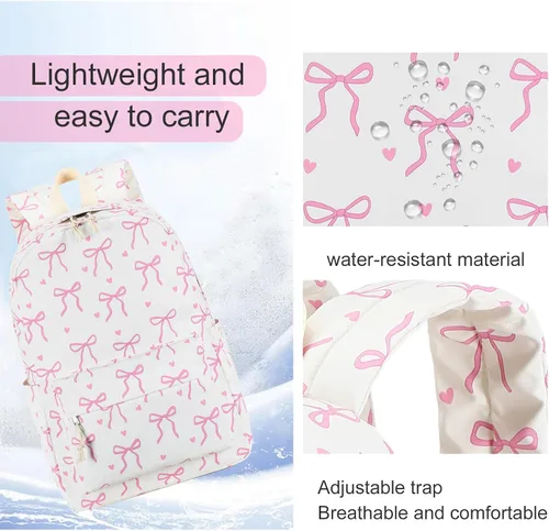 Miniatura 11 de LOIDOU Mochila para adolescentes y niñas, mochila escolar con lonchera y estuche para lápices, juego de bolsas escolares 3 en 1
