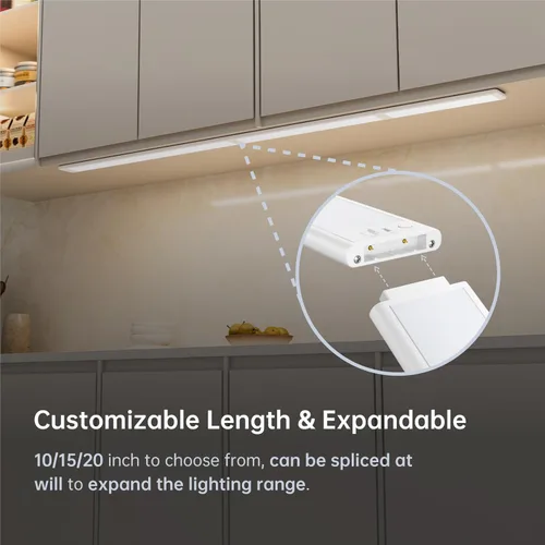 Miniatura 2 de Iluminación para debajo del gabinete de 15 pulgadas, luz LED expandible con controles de sensor, temperatura de color ajustable y brillo