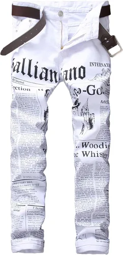 Enrica Pantalones vaqueros estampados casuales para hombre