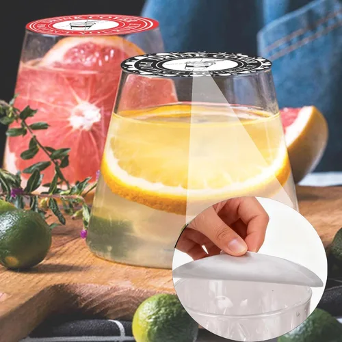 Miniatura 3 de 50 calcomanías de 4 pulgadas para cubrir bebidas antipicos, protección contra el alcohol, para prevención de picos de bebidas desechables