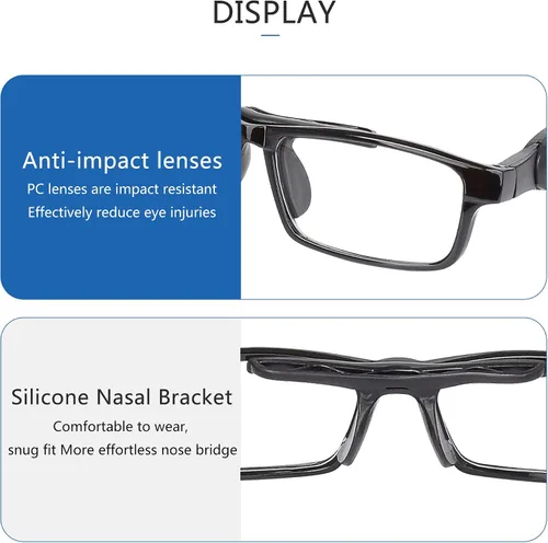 Miniatura 4 de SooGree Gafas deportivas para hombres y mujeres, gafas protectoras para béisbol, correr, deportes, ciclismo, gafas Marco negro almohadilla negra