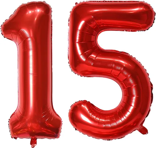 Miniatura 64 de Globo de helio rojo del número 10 de 40 pulgadas, autosellado para decoración de fiesta de cumpleaños y decoración de fiesta de aniversario (rojo 10)