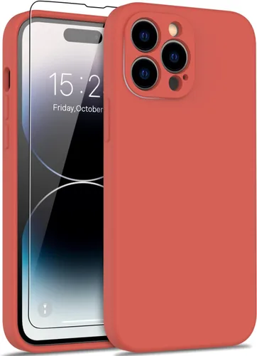 Miniatura 21 de DEENAKIN Funda compatible con iPhone 14 Plus con protector de pantalla, funda mejorada para cámara, goma de gel de silicona suave probada contra