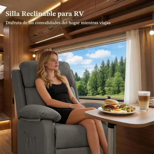 Miniatura 9 de Korser Silla reclinable, sillas de sala de estar para adultos, silla de lectura acolchada para asiento profundo con bolsillos laterales, reclinables