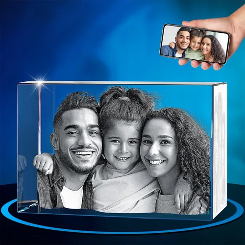 ArtPix - Foto de cristal 3D, regalos personalizados para papá, mujeres, esposa, abuelo, gran regalo personalizado con tu propia foto, grabado en 3D