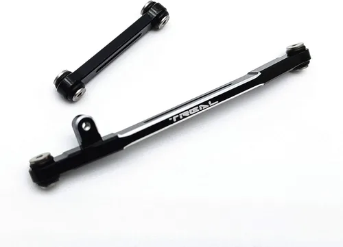 Treal SCX24 Enlaces de dirección Aluminio 7075 Juego de varillaje de dirección para SCX24 Axial Escala 1/24 Actualizaciones (negro)