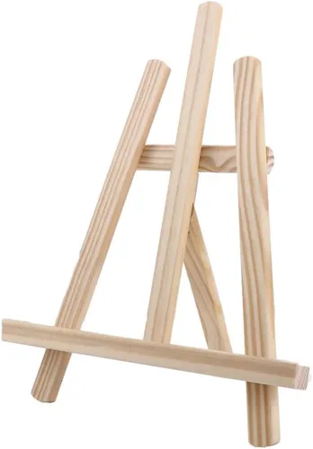 Miniatura 8 de Mini caballete de exhibición de madera, soporte de mesa de madera natural para lienzos pequeños, manualidades infantiles, tarjetas de visita