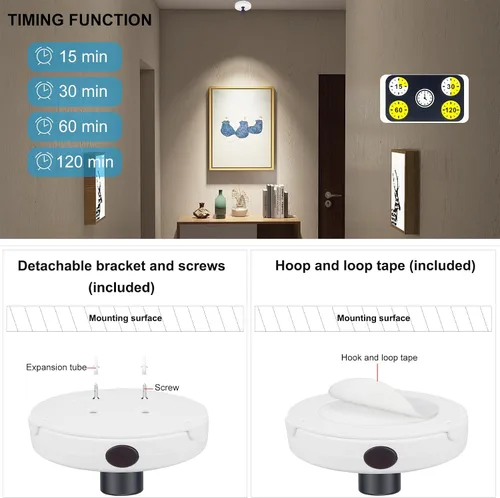 Miniatura 6 de HEAGEERO Focos inalámbricos, iluminación de acento con control remoto, luces de imagen de batería, luz de disco de palo, focos de pantalla giratoria