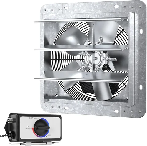 Miniatura 2 de iLiving ILG8SF10V-T, Ventilador de obturación de escape de 10 pulgadas para ático, garaje, tienda de cultivo, ventilación con termostato de 3