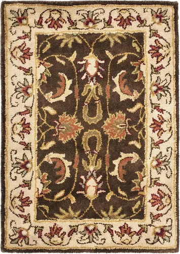 SAFAVIEH Heritage Collection - Alfombra decorativa de 2 x 3 pies, marrón y beige, hecha a mano de lana oriental tradicional, ideal para zonas de